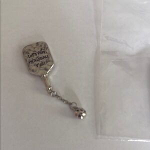 Silvertone Pickleball Paddle Charm